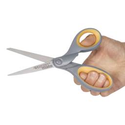 Westcott Straight Soft Handle Titanium Bonded Scissors - 7" being held