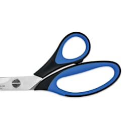 Dahle Vantage Comfort Grip Scissor - 8" Length, Blue/Black, close-up of the handle