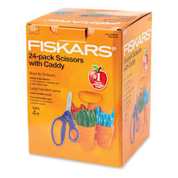 Fiskars Kids Scissors - Pkg of 24 with Caddy, Blunt, In Package