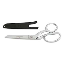 Gingher Knife-edge Dressmaker Shears - shown closed With Sheath adjacent