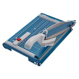 Dahle Premium Guillotine Trimmer - 14" Cutting Length, 17-3/8" x 10-3/8" - top view, angled