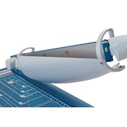 Dahle Premium Guillotine Trimmer - 14" Cutting Length, 17-3/8" x 10-3/8" - close-up of blade