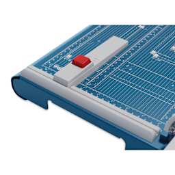 Dahle Premium Guillotine Trimmer - 14" Cutting Length, 17-3/8" x 10-3/8" - close-up of clamp