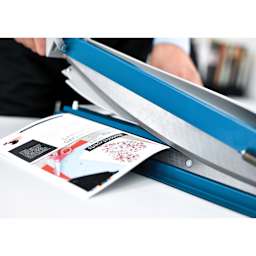 Dahle Premium Guillotine Trimmer - 15" Cutting Length, 18-3/4" x 14" - in use