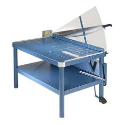 Dahle Large Format Premium Guillotine Trimmer - 43" Cutting Length, side table collapsed