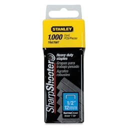 Stanley Heavy-Duty Staples - Front of Package of 1000 with 1/2" leg