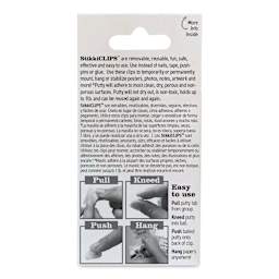 StikkiWorks StikkiClips - Mounting Putty, Pkg of 20, back of the packaging. 