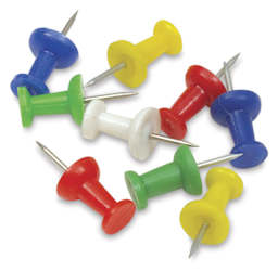 Plastic Push Pins, Box of 100