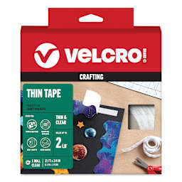 Velcro Brand Thin Tape - Clear, 3/4" x 15 ft, Tape Roll front of packaging