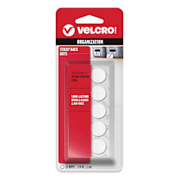 Velcro Sticky Back Fasteners - Pkg of 15, White, 5/8" Dots