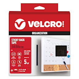Velcro Sticky Back Fasteners - Black, 3/4" x 15 ft, Tape Roll front of packaging