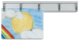 Aluminum Clip Display Rail - front view holding artwork