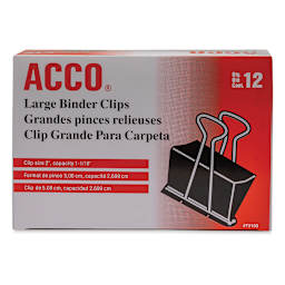 Acco Binder Clip - Large, 2", Box of 12 - front of packaging, top view