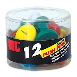 Officemate Giant Push Pins - Front of package of Set of 12 Pins

