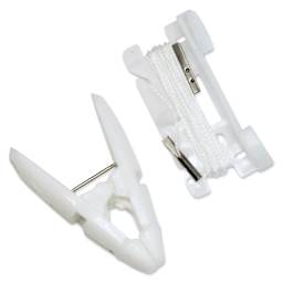 StikkiWorks Ceiling Hanglers Grid Clip Kits - Close up of clip and hanger