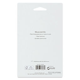 U Brands Push Pins - Potted Succulents, Pkg of 6, back of the packaging