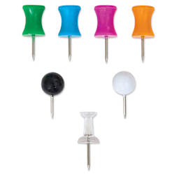 U Brands Push Pins - Variety Pack, Pkg of 80 one of each push pin