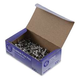 Advantus GEM Aluminum Push Pins - Open box of 100 1/2" Push Pins
