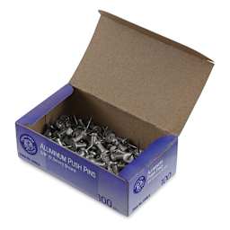 Advantus GEM Aluminum Push Pins - 3/8", Pkg of 100