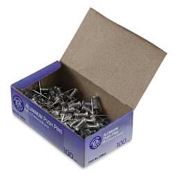 Advantus GEM Aluminum Push Pins - 5/8", Pkg of 100