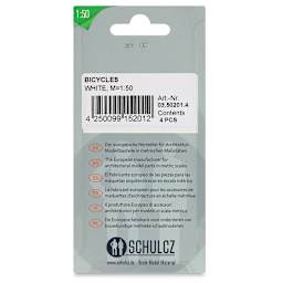 Schulcz Scale Model Vehicles - Bicycles, Pkg of 4, 1:50, 1/4" (back of package)