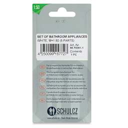 Schulcz Scale Model Furniture Set - Bathroom, 1:50, 1/4" (back of package)