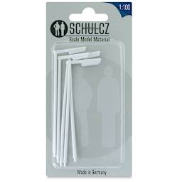 Schulcz Scale Model Building Parts - Street Lights, Pkg of 5, 1:100, 1/8" (front of package)