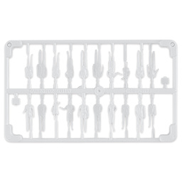 Schulcz Scale Model Figures - Hermoli Standing, Pkg of 20, 1:100, 1/8" (shown layered together and close-up)
