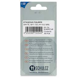 Schulcz Scale Model Figures - Silhouette, Pkg of 40, 1:100, 1/8" (back of package)
