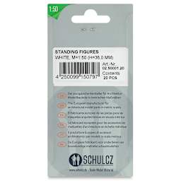 Schulcz Scale Model Figures - Silhouette, Pkg of 20, 1:50, 1/4" (back of package)