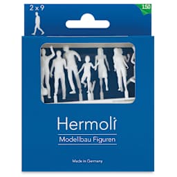 Schulcz Scale Model Figures - Hermoli Walking, Pkg of 18, 1:50, 1/4" (front of box)