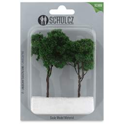 Schulcz Scale Model Trees - Leafy Tree, Metal Trunk, 80 mm, Pkg of 2 (in package)