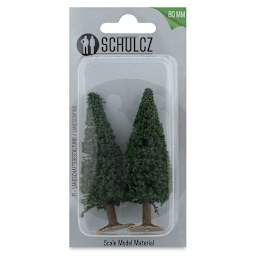 Schulcz Scale Model Trees - Pine Tree, Metal Trunk, 80 mm, Pkg of 2 (in package)