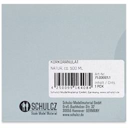 Schulcz Scale Model Foliage - Cork Granules, 100 g (back of box)