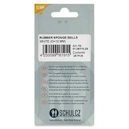 Schulcz Scale Model Foliage Spheres - Rubber Sponge, 10 mm, Pkg of 25 (back of package)