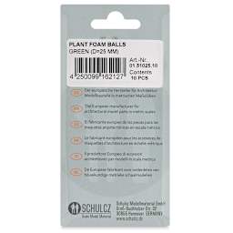 Schulcz Scale Model Foliage Spheres - Plant Foam, 25 mm, Pkg of 10 (back of package)
