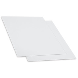 Schulcz Thermoplastic Sheet - Polystyrene, White, Pkg of 2, 1 mm, 11-3/4" x 15-3/4" (side view of product to show thickness)