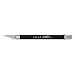 Blick E-Z Grip Knife - Black Knife shown horizontally with Cap Off