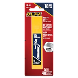 Olfa PRO18mm Heavy-Duty Snap-Off Blades, Pkg of 5 - back of package