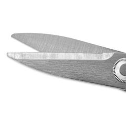 Olfa Serrated-Edge Stainless Steel Scissors - 5" close up on blade