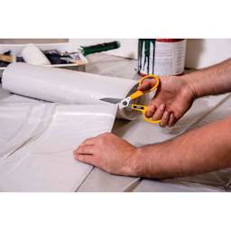 Olfa Serrated-Edge Stainless Steel Scissors - 7" cutting plastic sheet