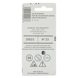 Excel Blades #23 Double Edge Blades - Pkg of 5 - back of packaging
