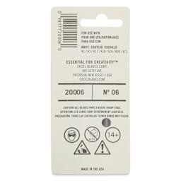 Excel Blades #6 Micro Stencil Blades - Pkg of 5 - back of packaging