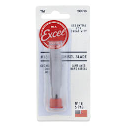 Excel Blades #18 Large Chisel Blade - Pkg of 5, front of the packaging