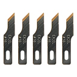 Excel Blades #16 Titanium Nitride Coated Stencil Edge Blades - Pkg of 5