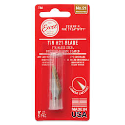 Excel Blades #21 Titanium Nitride Coated Blades - Pkg of 5, front of packaging