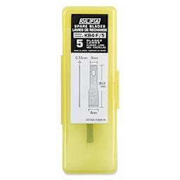 Olfa Chisel Art Blades - Pkg of 5, top of the carrying case with lid closed