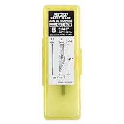 Olfa Precision Art Blades - Pkg of 5, top of the carrying case with lid closed