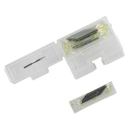 Olfa Multi-Purpose Art Blades - 4 mm, Pkg of 30, inside carrying case with lid open