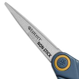 Westcott Straight Titanium Bonded Non-Stick Scissors - 5" close up of blade